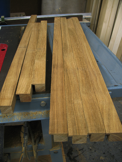 Custom teak moulding milled in our shop.