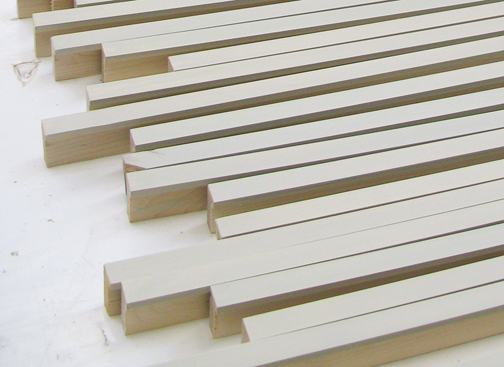 Maple picture frame moulding custom finished for MCASD's Jasper Johns: Light Bulb