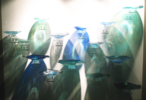 Lea de Wit feature wall of handblown glass bowls