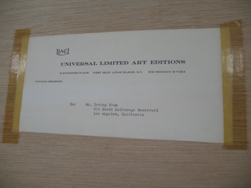original shipping label from ULAE